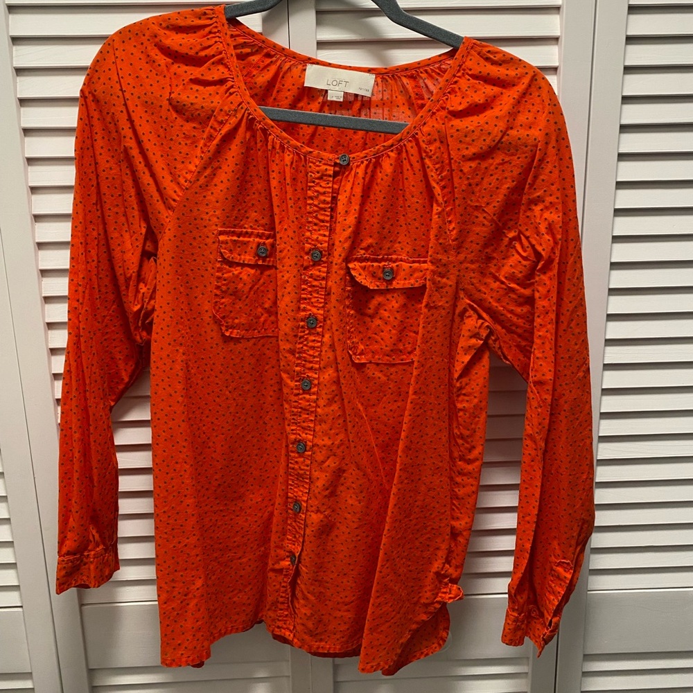 Loft Orange Cotton Top Size LP